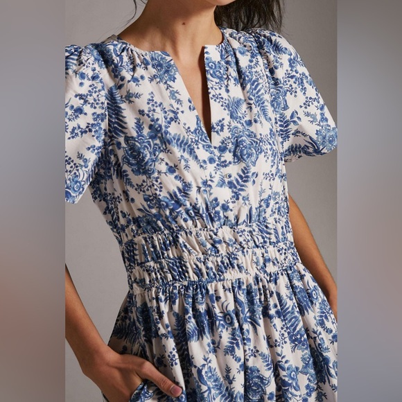 Anthropologie- Sumerset navy/ivory tiered maxi dress - Picture 6 of 11